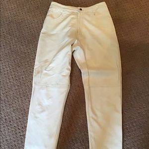 🌷LIZ ROBERTS ROBERT ELLIOT WHITE LEATHER PANTS 8